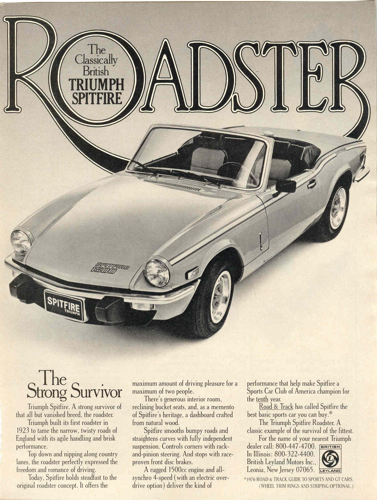 Triumph Spitfire 1500 Werbung -  The Classically Britsh Triumph Spitfire Roadster!