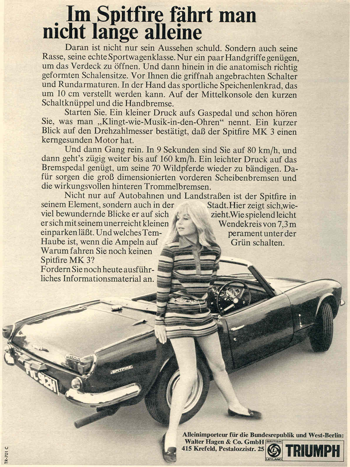 Triumph Spitfire Mk III Werbung -  Spitfire fährt nicht lange alleine!